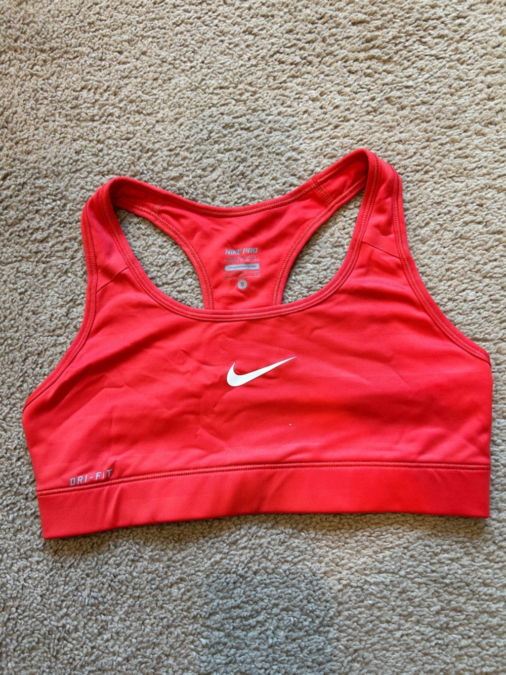 Nike neon orange Dri-FIT Racerback Sports Bra size small